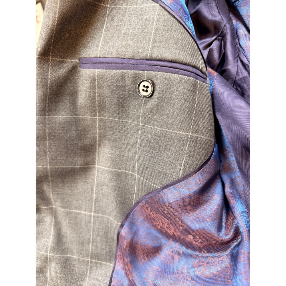 Ted Baker Endurance 40R Gray Windowpane Wool Sport Coat Blazer‎ JAYCI - Picture 11 of 12